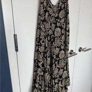Floral Black and Cream Maxi Dress